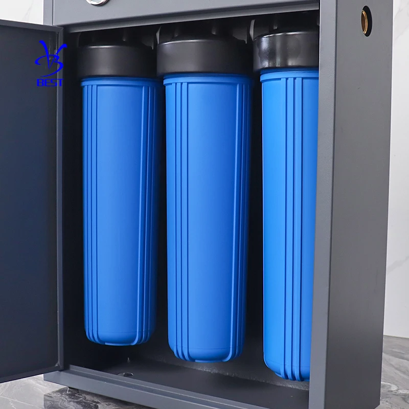 أستراليا 3 المرحلة 20 بوصة كبيرة الأزرق البلاستيك واضح مبيت مرشح المياه لآلة تصفية المياه النقية