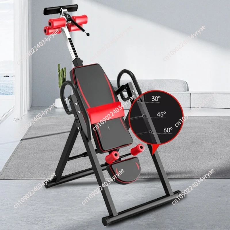 Heavy Duty Gravity Inversion Table Adjustable Protective Belt Back Stretcher Machine Home Fitness Back Pain Relief Equipment