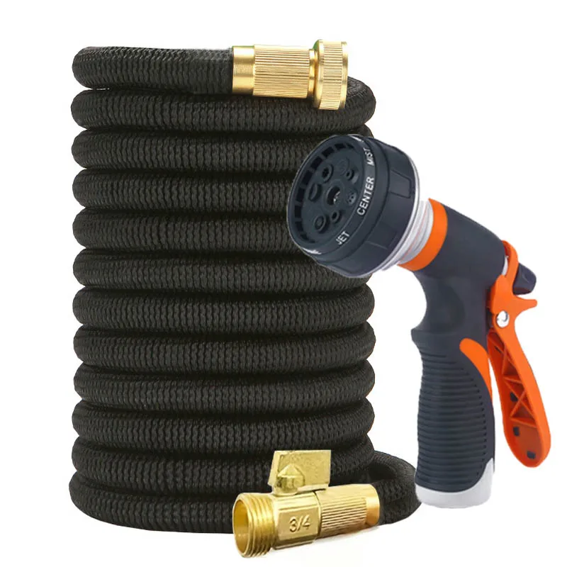 

Выдвижной садовый шланг с металлическим соединением, волшебный шланг высокого давления для чистки автомобилей и орошения садовой фермы.
