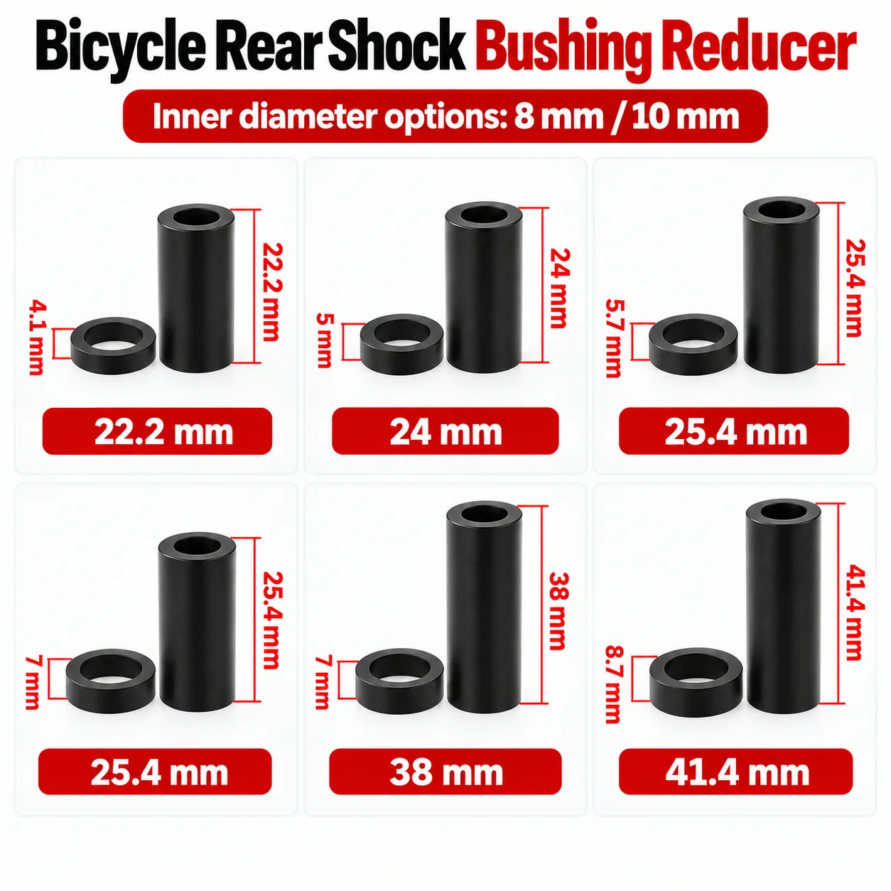 Mountain Bike Soft Tail Rear Shock Absorption Bushing Inflection Point Outer Diameter 12.7 Inner Diameter 8/10mm Shock Absorbers