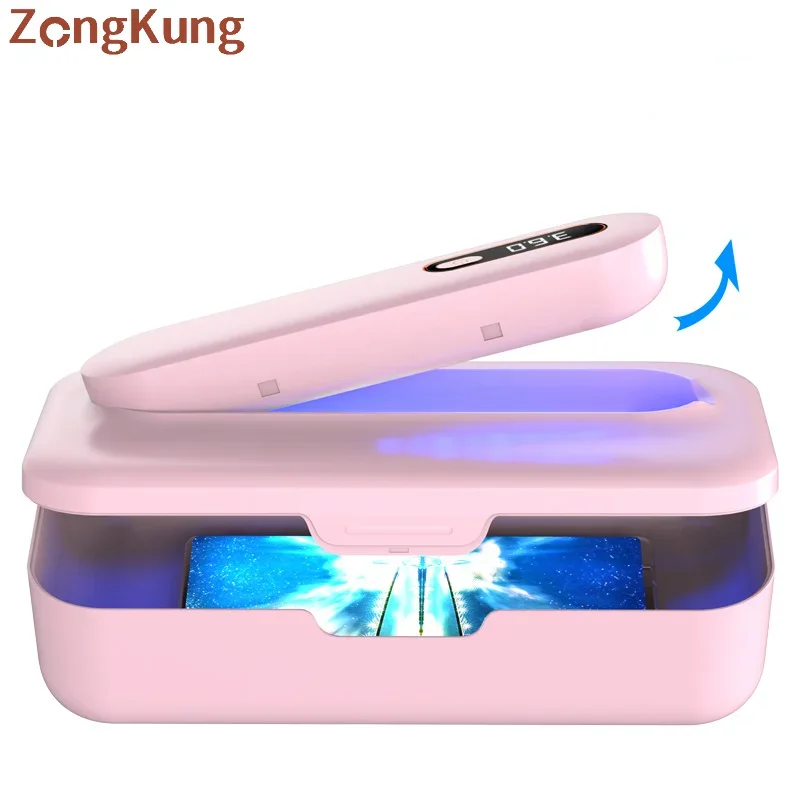 

Portable UV Sterilizer Box for Nail Makeup Tools with Removable UV Light Sanitizer Wand Portable Ultraviolet Ozone Disinfection