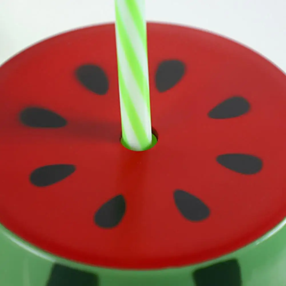 Reusable Straw Watermelon Cup Watermelon Themed Party Cups Watermelon Cup with Lid Straw Set Fun for Parties for Birthday