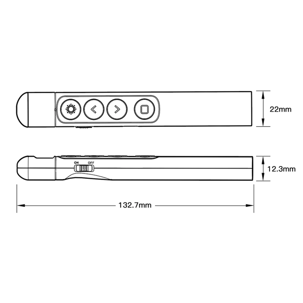 Laser Presentation Pointer 2.4G Wireless Demonstration Remote Control Pen for PowerPoint PPT Compatible with MAC/Windows