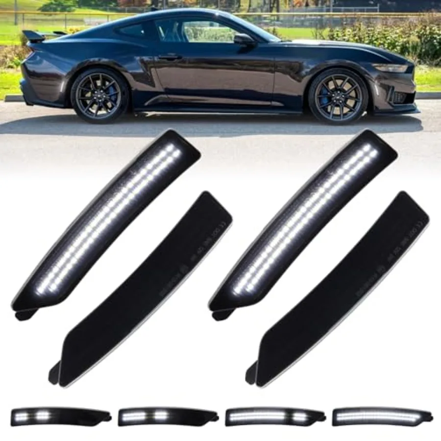 

Динамические светодиодные боковые габаритные огни для Ford Mustang S650 Dark Horse EcoBoost GT GTD 2024-2025 годов, последовательные передние и задние бамперные фонари-отражатели