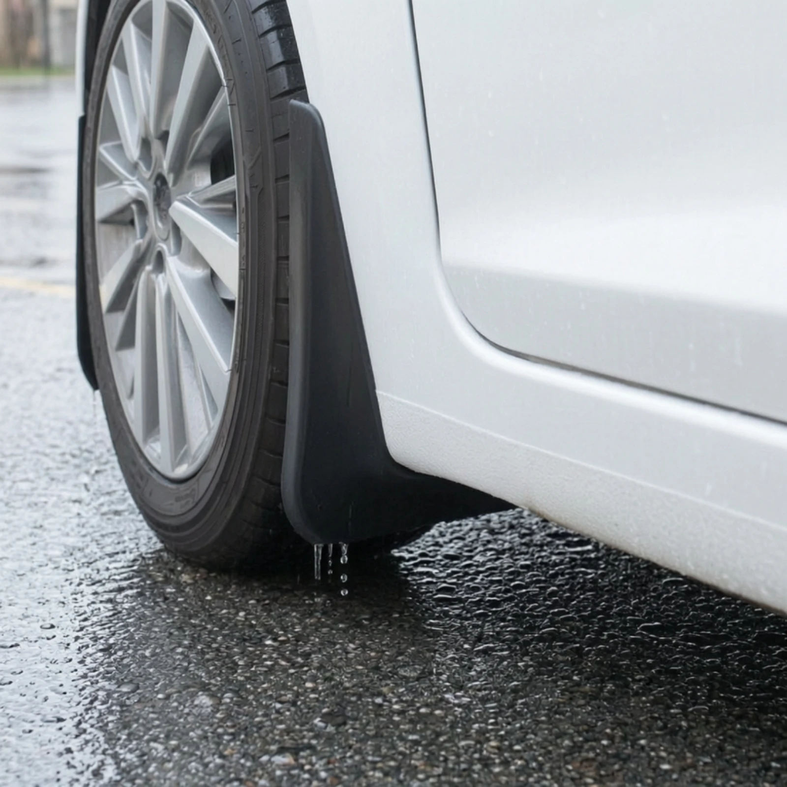 4 Pieces Car Mudguard with Mounting Holes Long-Lasting Wheel Fender Mud Flap Car Mud Flap Matte Automotive Splash Guard