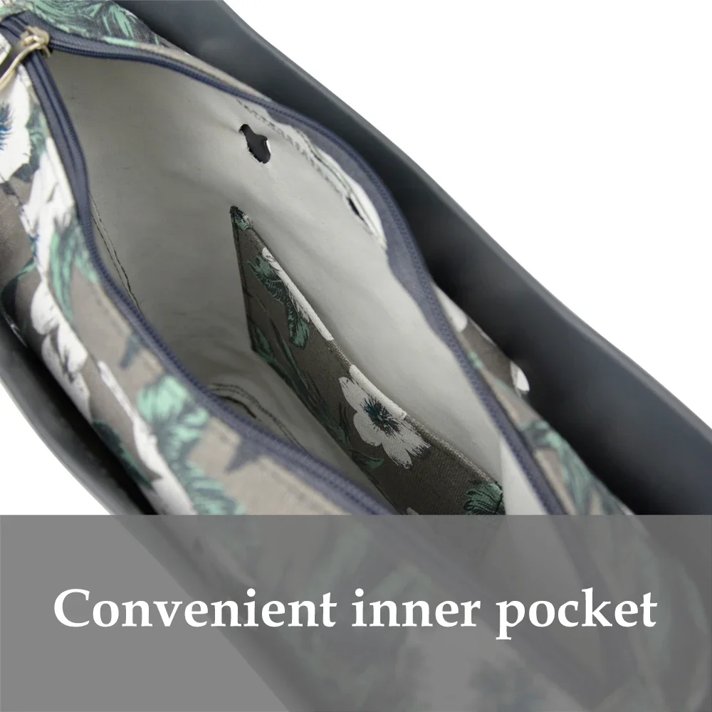 1 set baru Obag Short Long Round Flora, tali pegangan kain kanvas dengan lapisan dalam organizer untuk Classic Mini O Bag