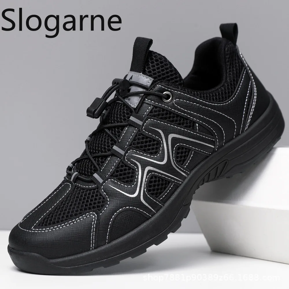 2026 Summer Men Mesh Running Shoes Man Hollowed Non Slip Rubber Sneaker Male Hiking Travel Casual Shoes Breathable Sports Shoes