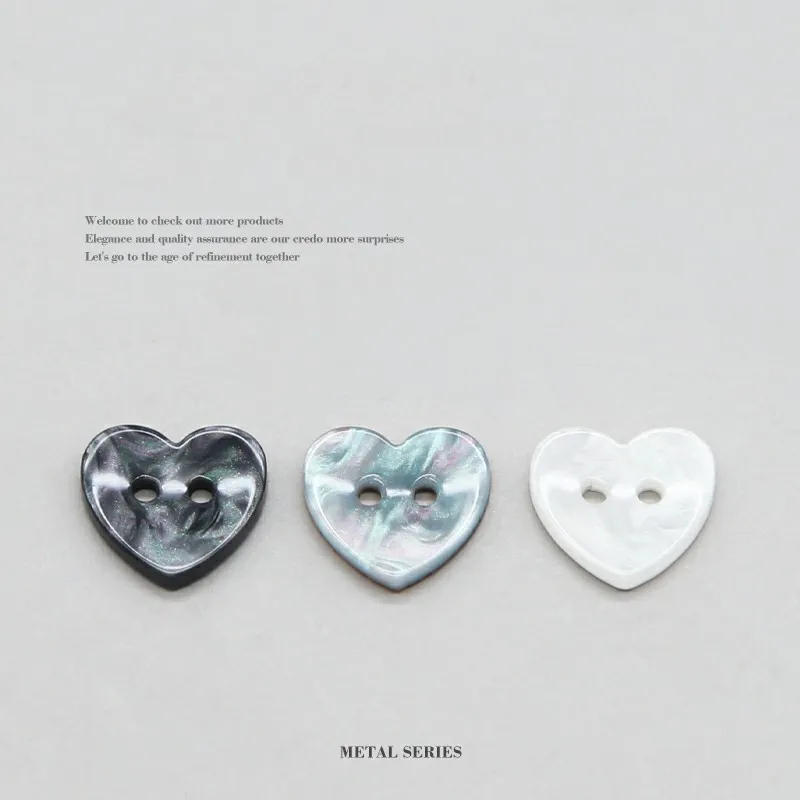 Heart Resin Buttons 11/12mm 10Pcs Stress-Relief DIY Sewing Material For Dress Blouse Collar Garment Decor Handcraft Projects