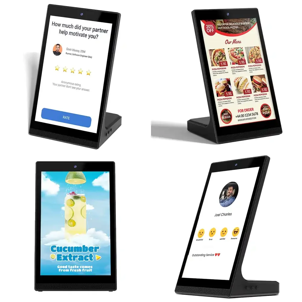 Desktop L Shaped 10 1 Inch Android Touchscreen Kiosk POS Terminal Advertising Player