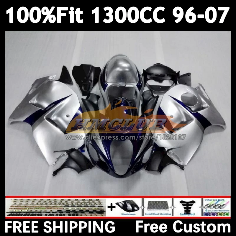 Body For SUZUKI Hayabusa blue silvery GSXR 1300 GSXR1300 96 97 98 99 01 36No.28 GSXR-1300 2002 2003 2004 2005 2006 2007 Fairing