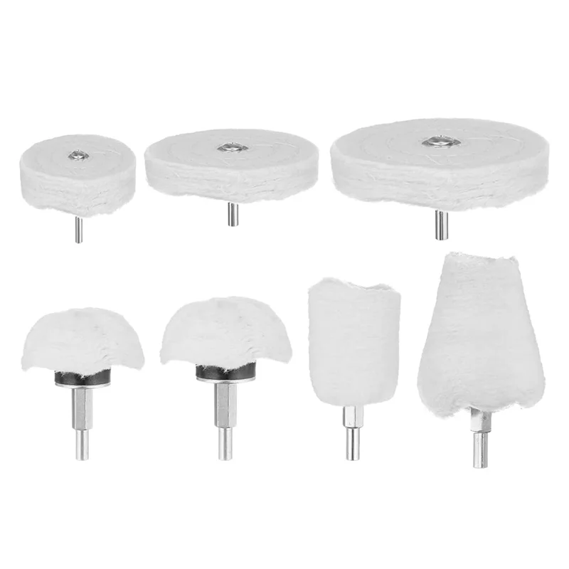 7 Pack Polishing Wheel Set for Drill, Buffing Wheel Kit for Manifold for Metal Aluminum Stainless Steel Chrome Jewelry