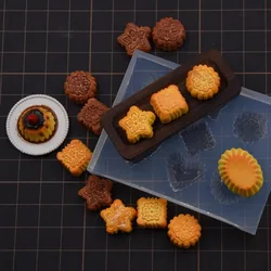 Mini Mooncake/pastry/pudding Base Silicone Mold Resin Clay DIY Dollhouse Star-shaped Heart-shaped Cookie Shaping Tool
