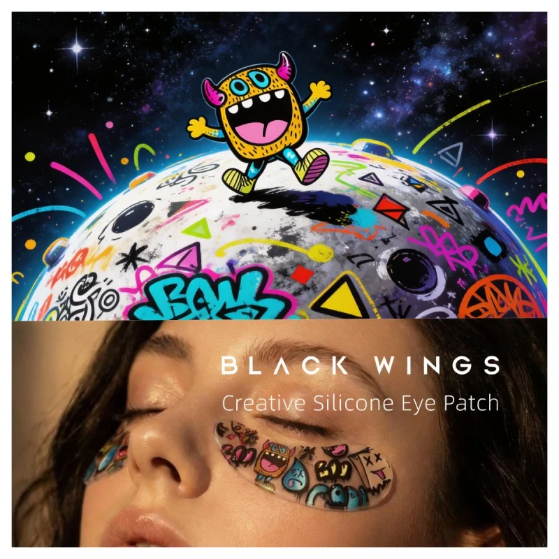 Blackwings Silicone Eye Mask Is a Reusable Cooling Gel Eye Mask with Pattern Design, Which Is a Must for Skin Care Day and Night