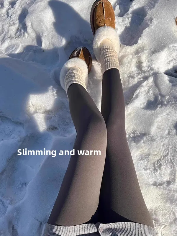 

Женские брюки для йоги на подкладке с высокой талией и девятью точками Fitn Gymming Camel Hair, теплые брюки с восемью точками, базовый слой, осень-зима