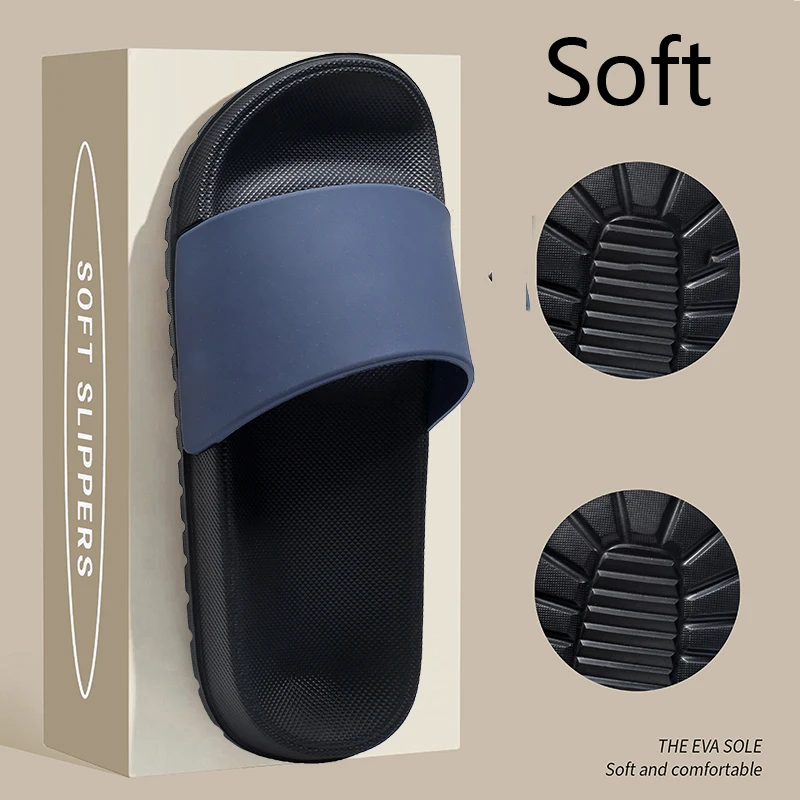 Minimalist Solid Chunky Slide Sandals Anti-Slip Outsole EVA Open Toe Slippers Indoor Shower Outdoor Beach Casual Slides