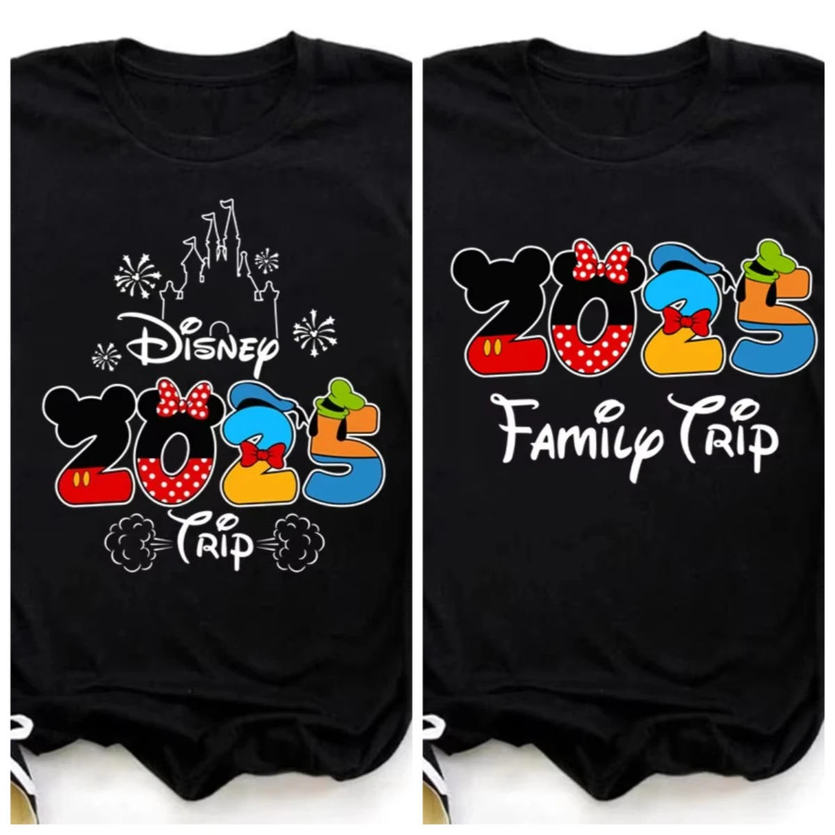 

Summer Parent-child Clothing Funny Gold Disney 2025 Women's T-shirt Summer Women's T-shirt Casual Short-sleeved T-shirt