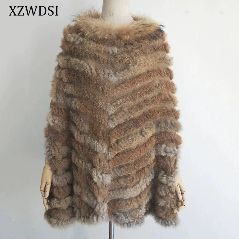 women-fashion-pullover-knitted-genuine-rabbit-fur-raccoon-fur-poncho-cape-real-fur-knit-wraps-triangle-shawls-coat