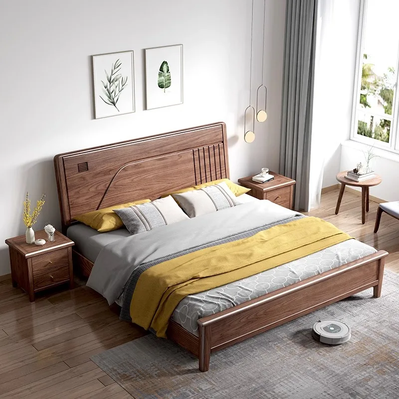 Bed Master bedroom 1 meter 8 double bed Simple small apartment household children's 1 meter 2 single