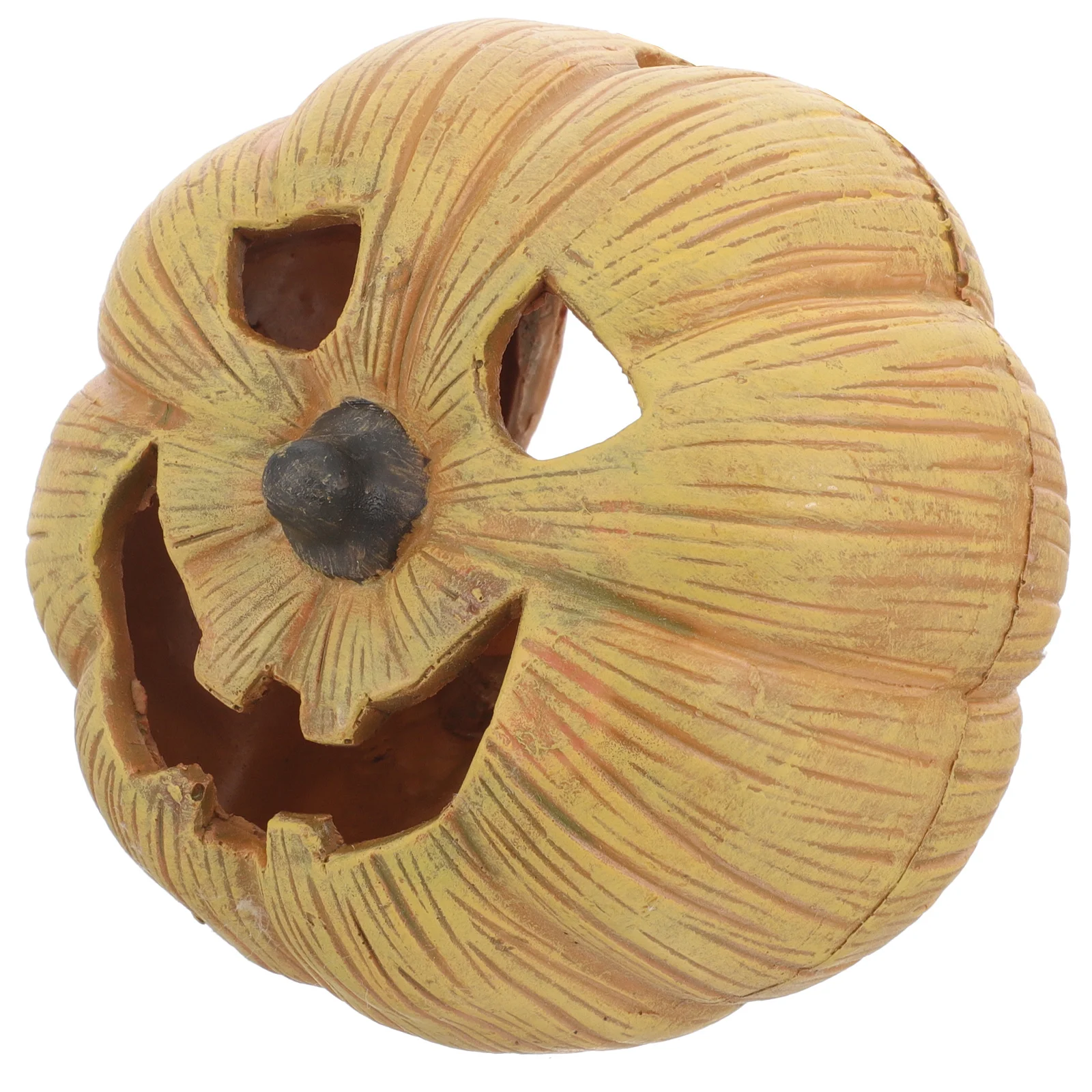 

Reptile Pumpkin Cave Hideaway Resin Material Safe Lightweight Terrarium Landscape Adornment Reptile Hide Turtle Hide Cave