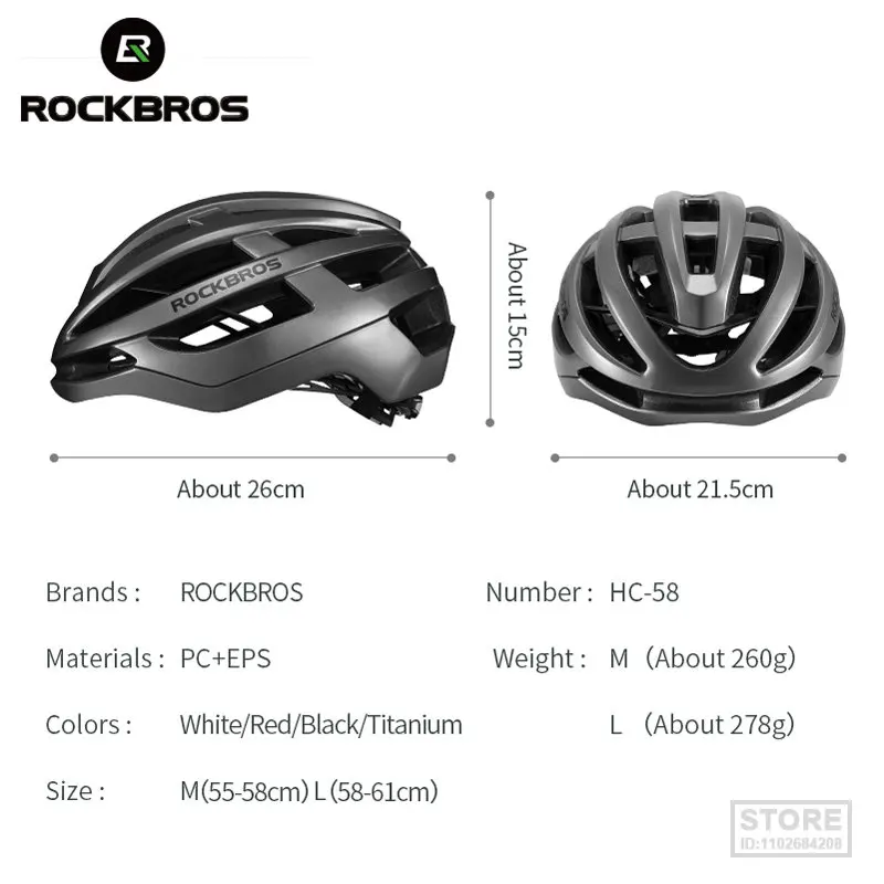 ROCKBROS Ultralight Bicycle Helmet Men Cycling Integrally-molded Women MTB Road Breathable Ventilation Sport Safety Bike 