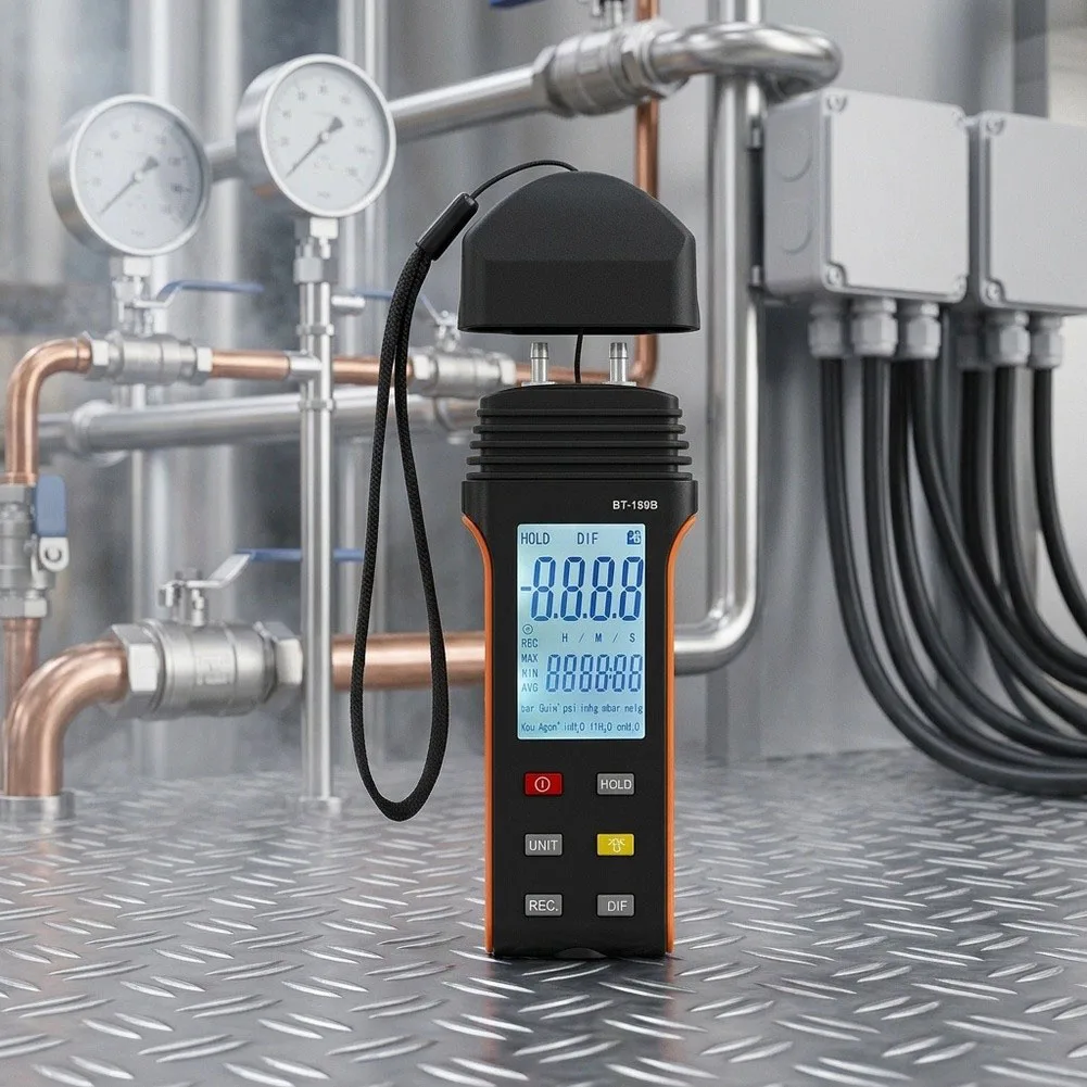 BT-189B Pressure Gauge with for Data Hold and for Max Min Avg Recording for HVAC Technician Use and Industrial Air Monitoring