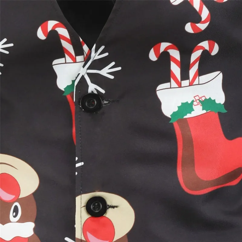 Men\'S Christmas Suit Vest Autumn Single-Breasted Tank Winter Casual Elk Snowflakes Printed Party Tops Navidad