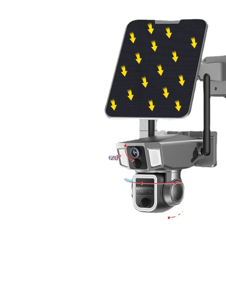 

For Solar Real 355 Degrees Monitor No Dead Angle Mobile Phone Remote without Grid Home Outdoor Night Vision 4G Camera