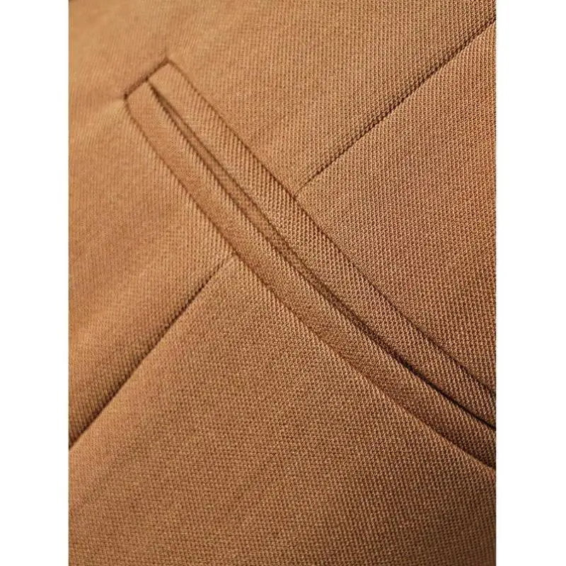 

Women's Pure Color Button Front Cardigan Suit Vest Cross-Border New Sle Casual Sport Suit Seven Sve Long Autumn Wear