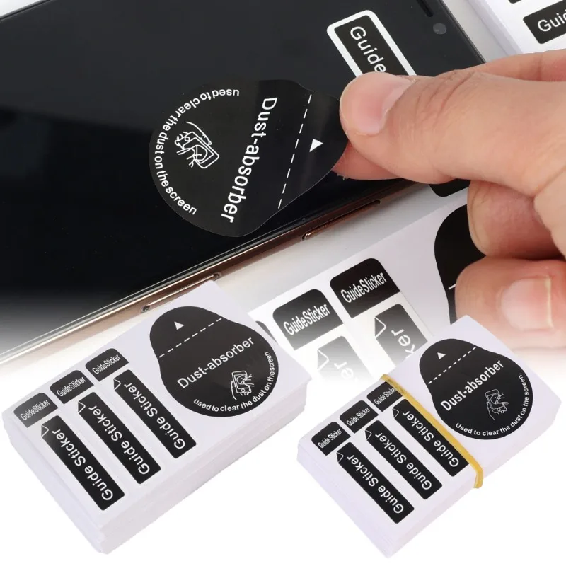 100/50PCS Dedust Absorber Sticker Cleaners Cleaning Tool for Watch Cellphone Computer Screen Protector Dust Removal Stickers