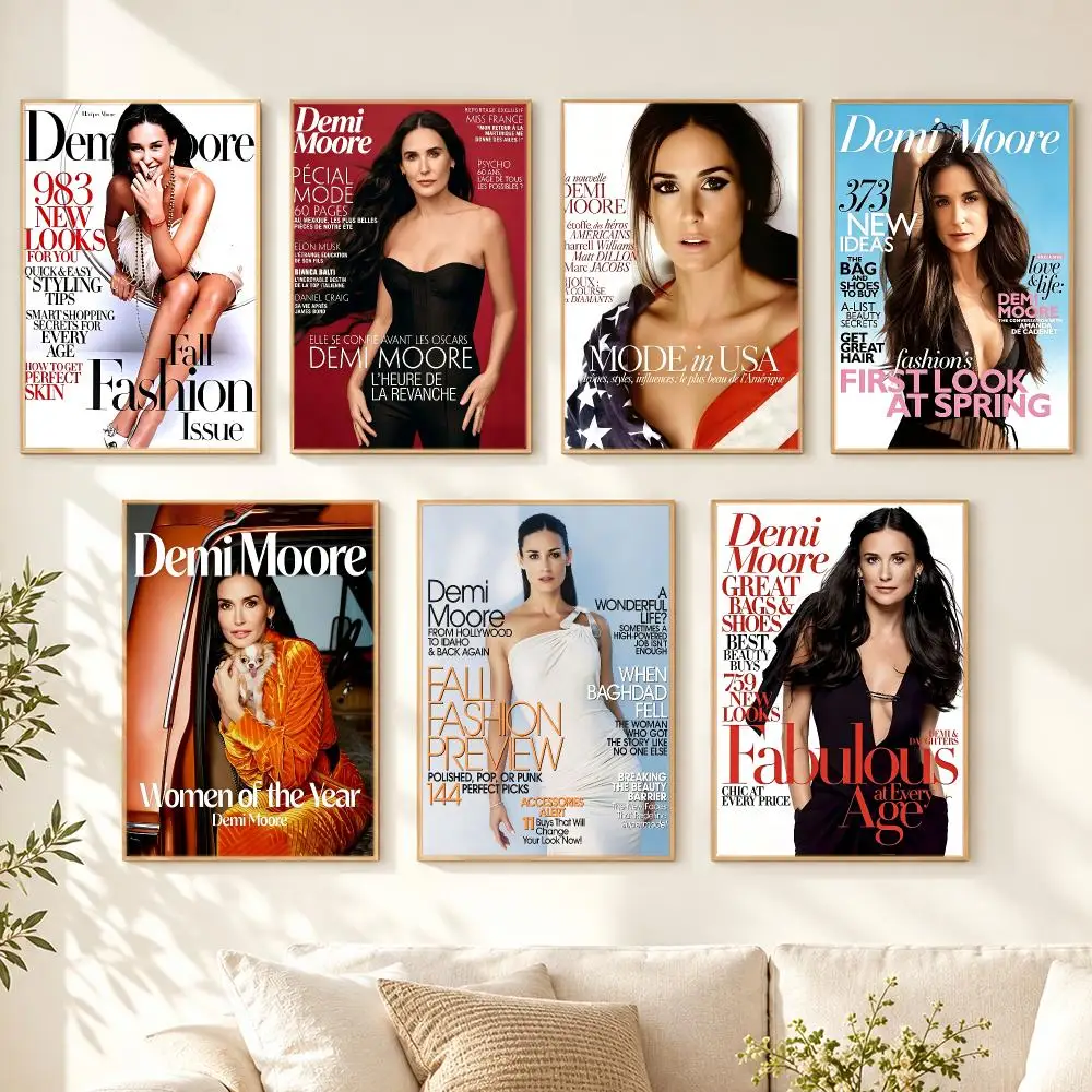 actress Demi Moore Poster Poster HD Printing Cozy Nordic Style for Home Decor for Living Room Bedroom Cafe Gift