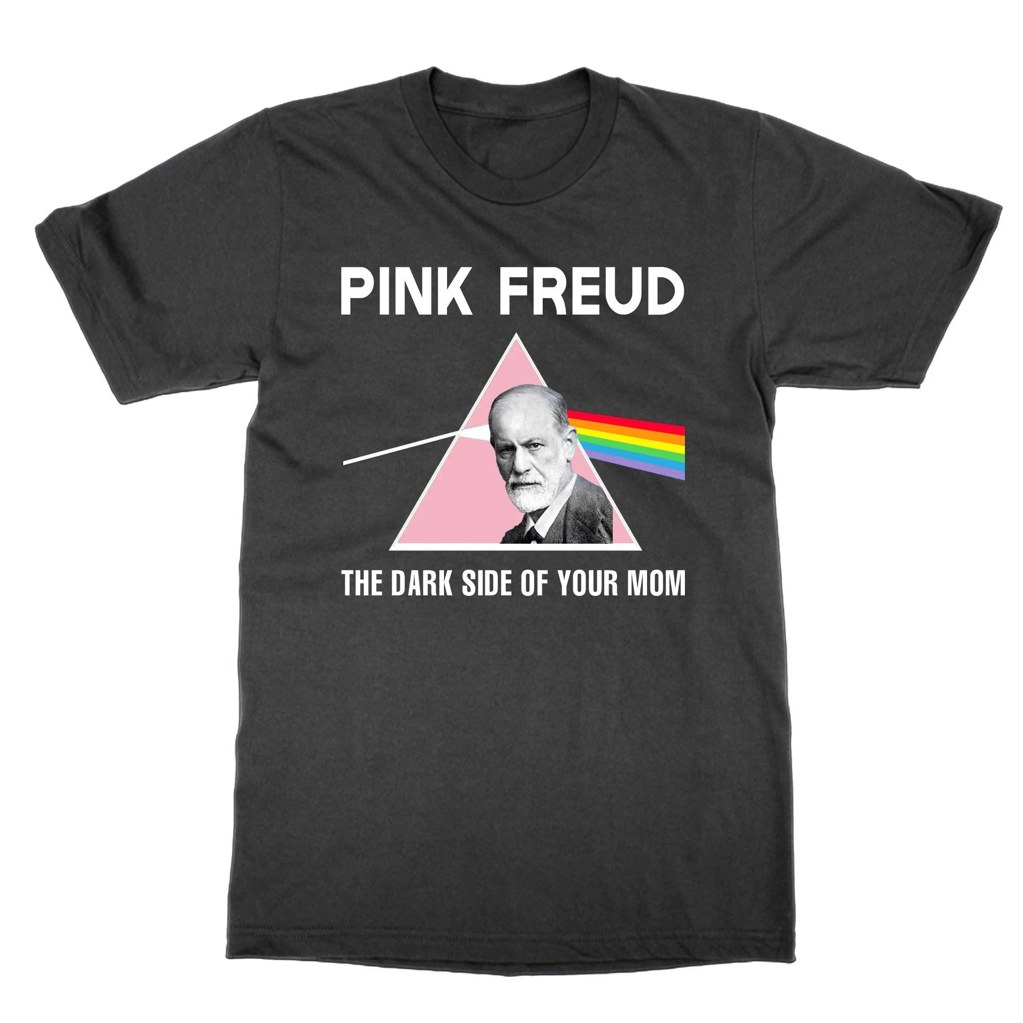 Pink Freud T-Shirt, Dark Side of Your Mom Parody Summer Men's and Women's Loose and Breathable T-shirt Top