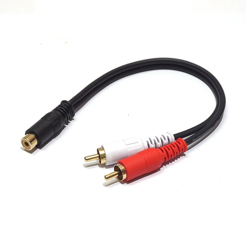 RCA 1 Female to 2 Male Splitter Cable Adapter 1 RCA to 2 RCA Y Audio Cable 20cm