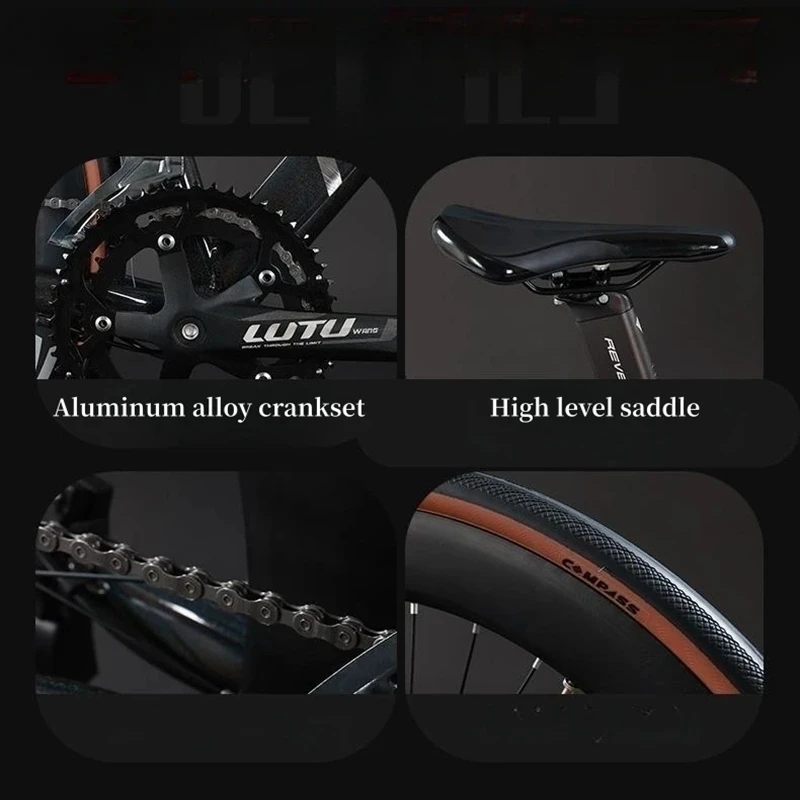 60 knives 27 speed road bicycle high carbon steel frame, curved handlebars fly bicycle dual disc brakes Road Racing Bike adult