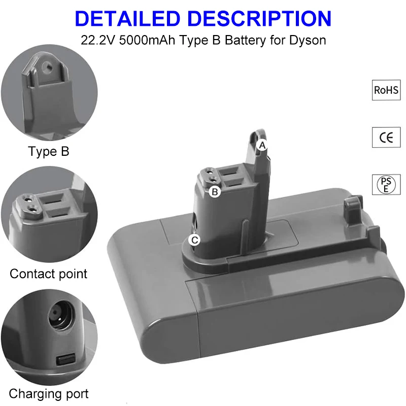 22.2V 3000mAh/5000mAh litowo-jonowy akumulator do Dyson DC31 DC34 DC35 DC45 DC44 typ zwierząt B 202932-06 965557-01 203389