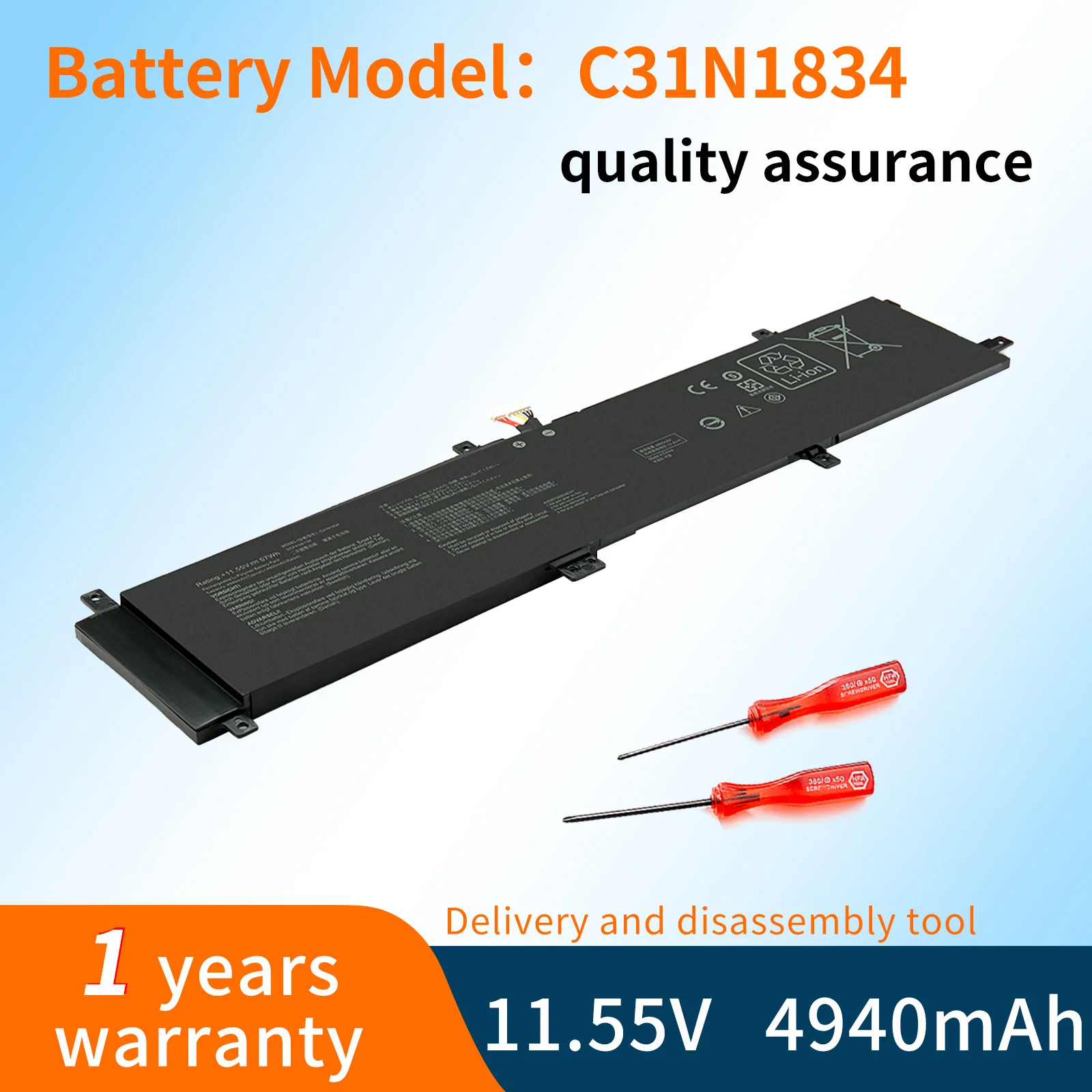 

C31N1834 11.55V 57WH Laptop Battery For ASUS ProArt StudioBook Pro 17 W700G W700G3T W700G1T W700G2T H700 H700GV