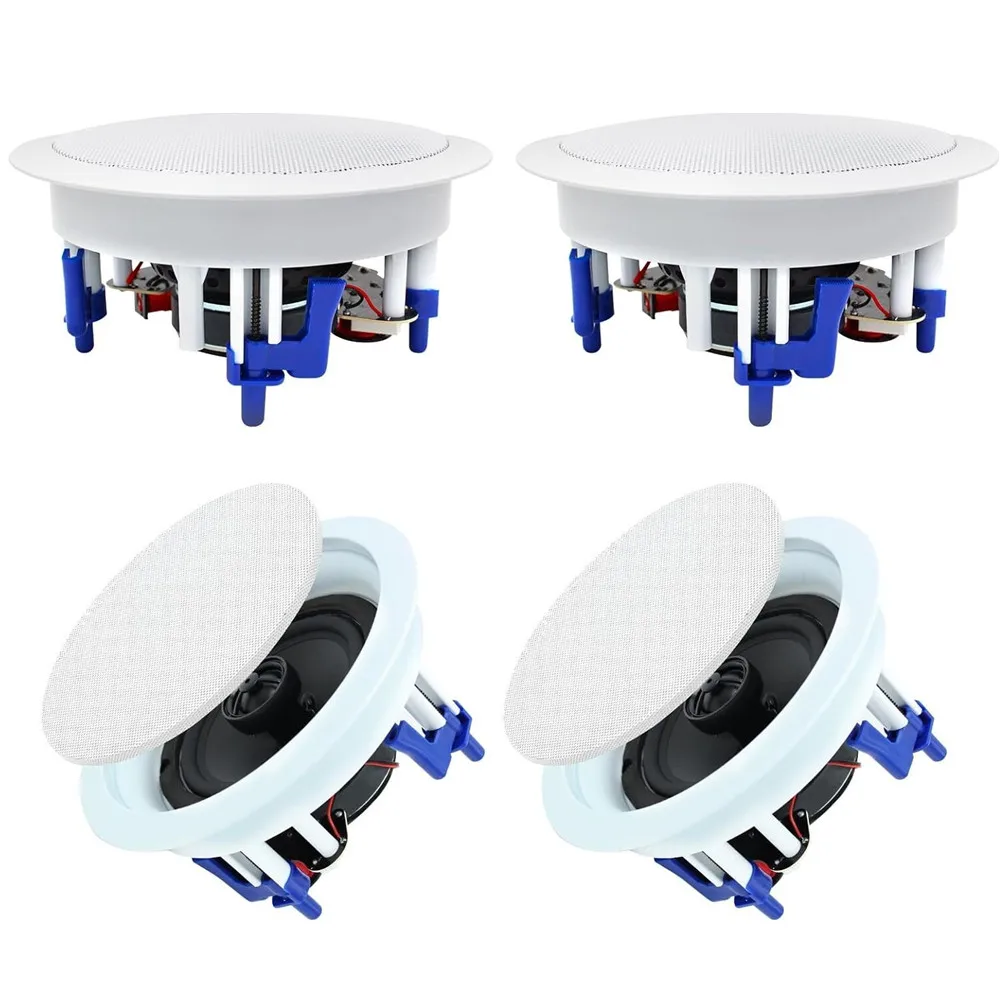 

Herdio 4PCS 5.25‘’ Bluetooth Ceiling Speakers Max Power 600W 2-Way Flush Mount Plus 4-Channel Bluetooth Amplifier For Bathroom