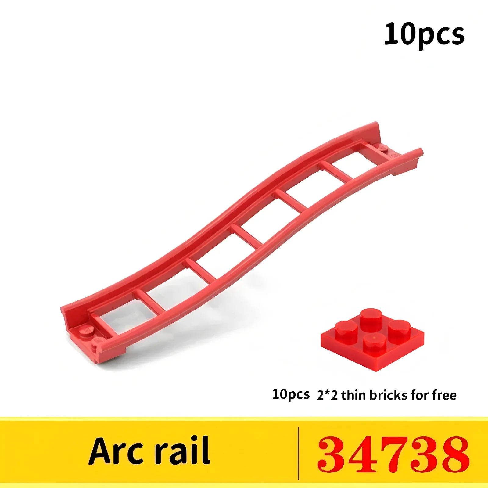 10PCS Achterbahn Track Schienen MOC Bausteine Kompatibel 26022/25059/25061/34738 Modell Eisenbahn Stadt Zug Technische Teile