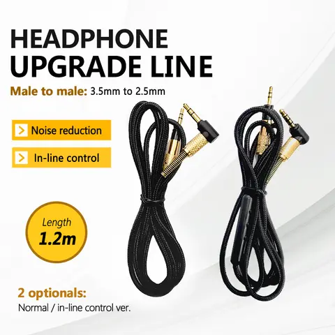3.5MM to 2.5MM jack Headphone Conversion Cable Inline Control Audio Cable for Sennheiser Momentum Over-Ear HD4.30 HD450BT