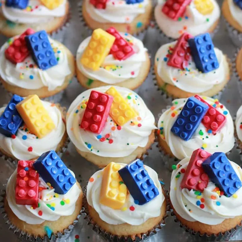 Block Silikonform Gebäude Ziegel Roboter Schokolade Gelee Eiswürfel Tablett Kuchen Dekoration Cupcake Topper Kinder Geburtstag Party Auto – Detail 7