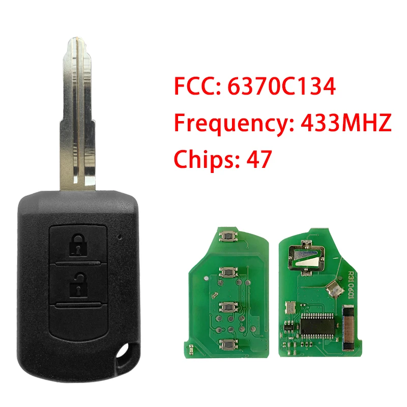 CN011031 MIT11R per Mitsubishi Eclipse Triton 2014 + telecomando testa chiave 2 pulsanti J166E HITAG3 47 Chip 433MHz 6370 c134