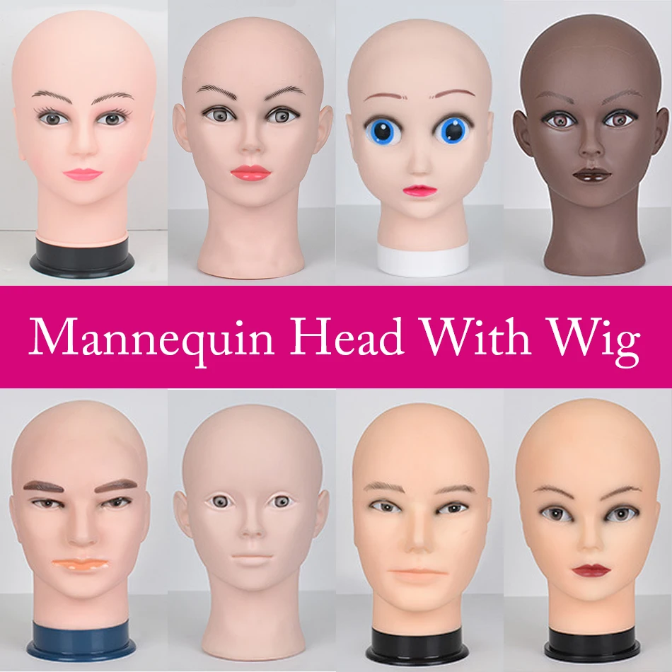 Mannequin Head Wig Stand With Adjustable Wig Tripod Stand Holder For Wigs Making Display Cosmetology Manikin Training Head