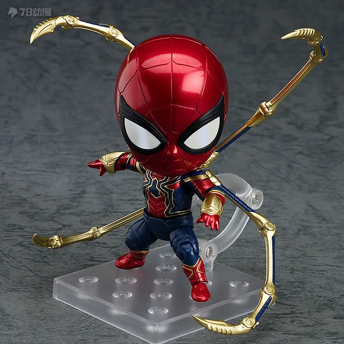 GSC Original Nendoroid Series Spider-Man Infinity War Edition พิมพ์อะนิเมะรูปของเล่นสําหรับของขวัญเด็กสะสมเครื่องประดับ
