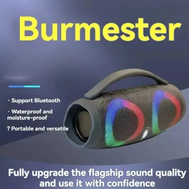 2025 جديد سمّاعات بلوتوث المحمولة RGB ضوء ملون مقاوم للماء مضخم صوت لاسلكي 360 ستيريو المحيطي TWS FM Boombox #4