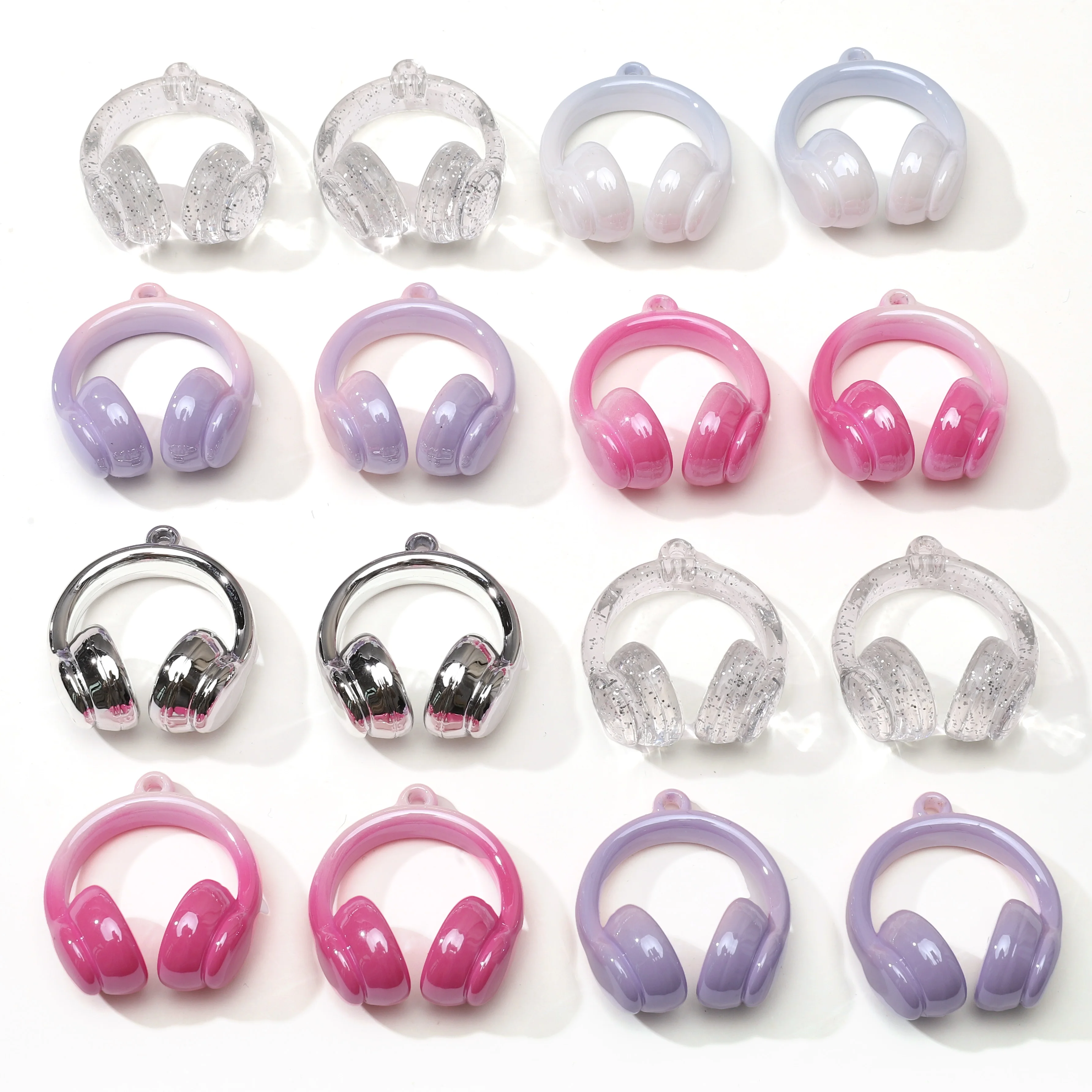 

Beads Acrylic Pendant Creative Beading Headphone charm Loose Spacer Beads For DIY Keychain Gifts Jewelry Making Accessories