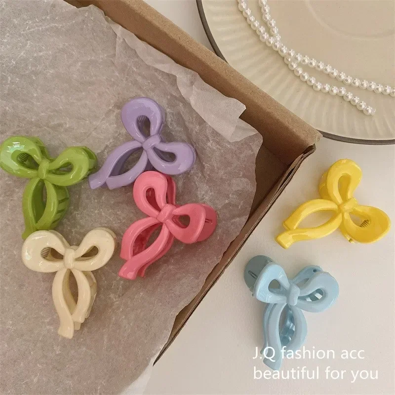 

4.5CM Candy Color Bow Tie, Small Grab Clip, Women's Side Bangs, Broken Hairpin, Princess Head Clip, Hairpin Hair Ornament