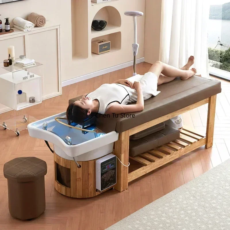 Chaises de Shampoing de Spa Japonais, Lit de Lavage des Cheveux, Machine de Traitement du Cuir oral elu, Chaise de Énergie à l'Eau, Meubles de Coiffure