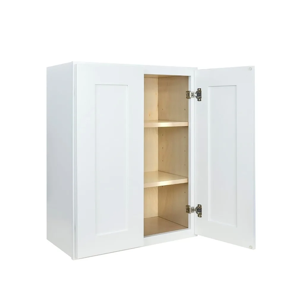 24 Inch Wide 12 Inch Deep 36 Inch Tall Shaker White Wall Kitchen Cabinet by Hollywood Fabiani Design, Ready to Assemble