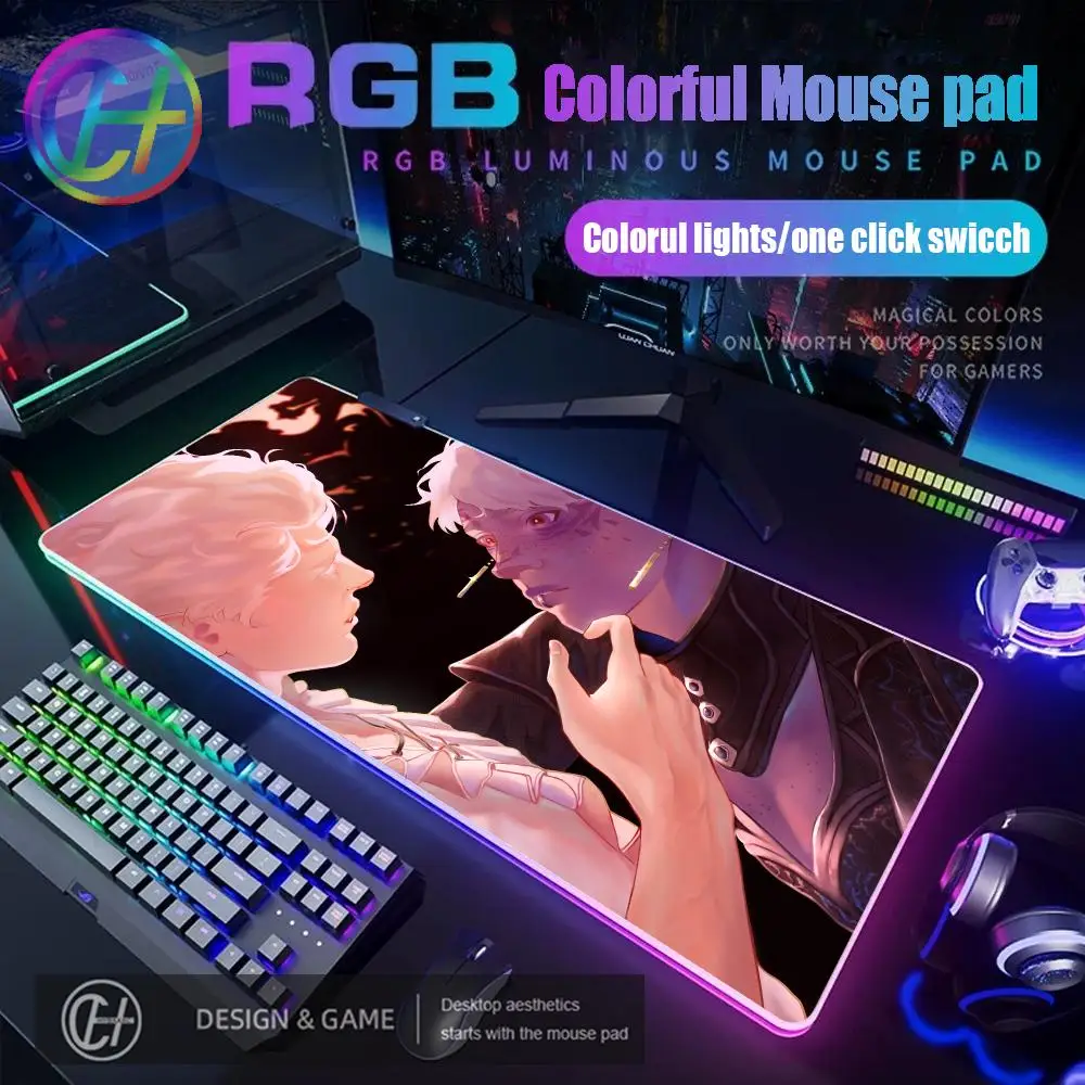 HYBXAXC Game Baldurs Gate 3 Astarion Mousepad Large Keyboard Desk Mat Gaming Mouse Pad LockEdge Non-slip Mat