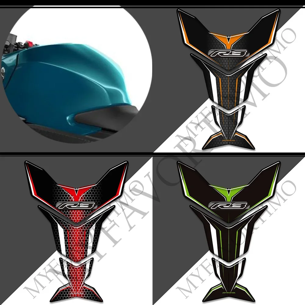 Motorcycle For YAMAHA YZF-R3 YZF R3 YZFR3 Tank Pad Gas Fuel Oil Kit Knee Protector Stickers Decals