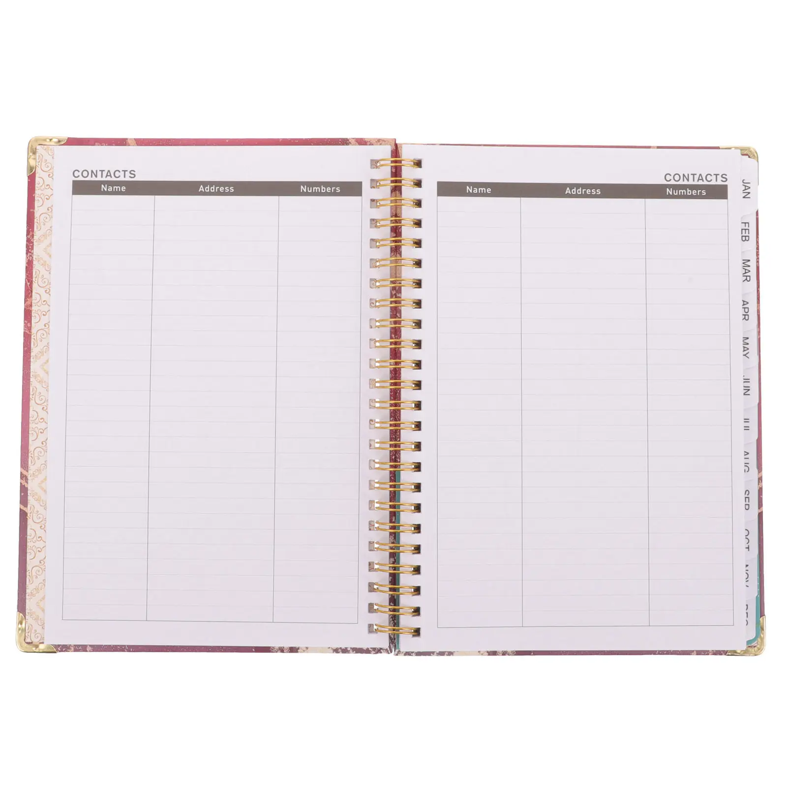2024 Coil Spiral Notebook Planner English Schedule Book Multi-Functional Notebook for Planning Fitness Tracking and Notes